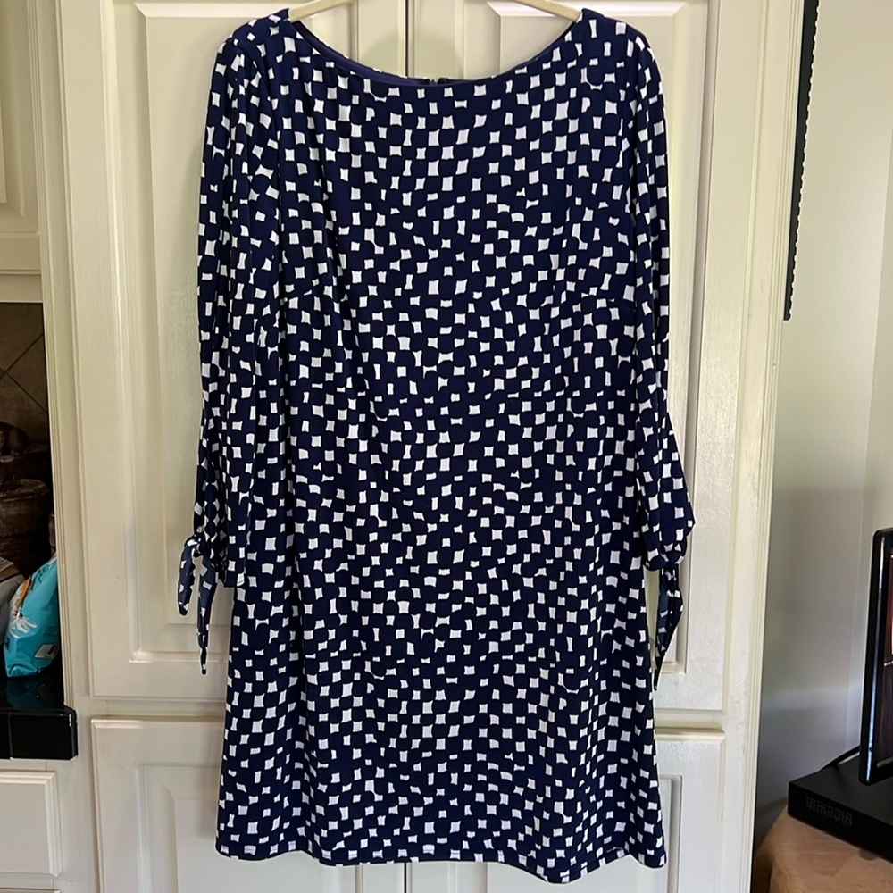 Fully Lined Navy and White Shift
